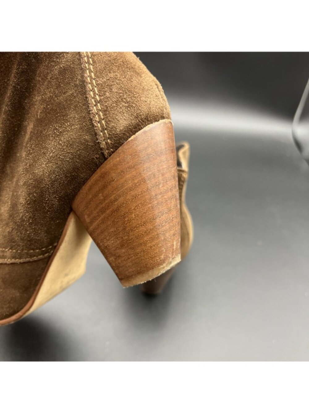 MADEWELL 1937 Lace Up Womens 7.5 Suede Heels Booties Shoes Brown Italy - Picture 6 of 16